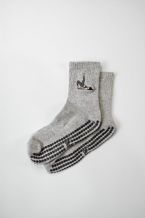Mat Pilates Grip Socks in Grey