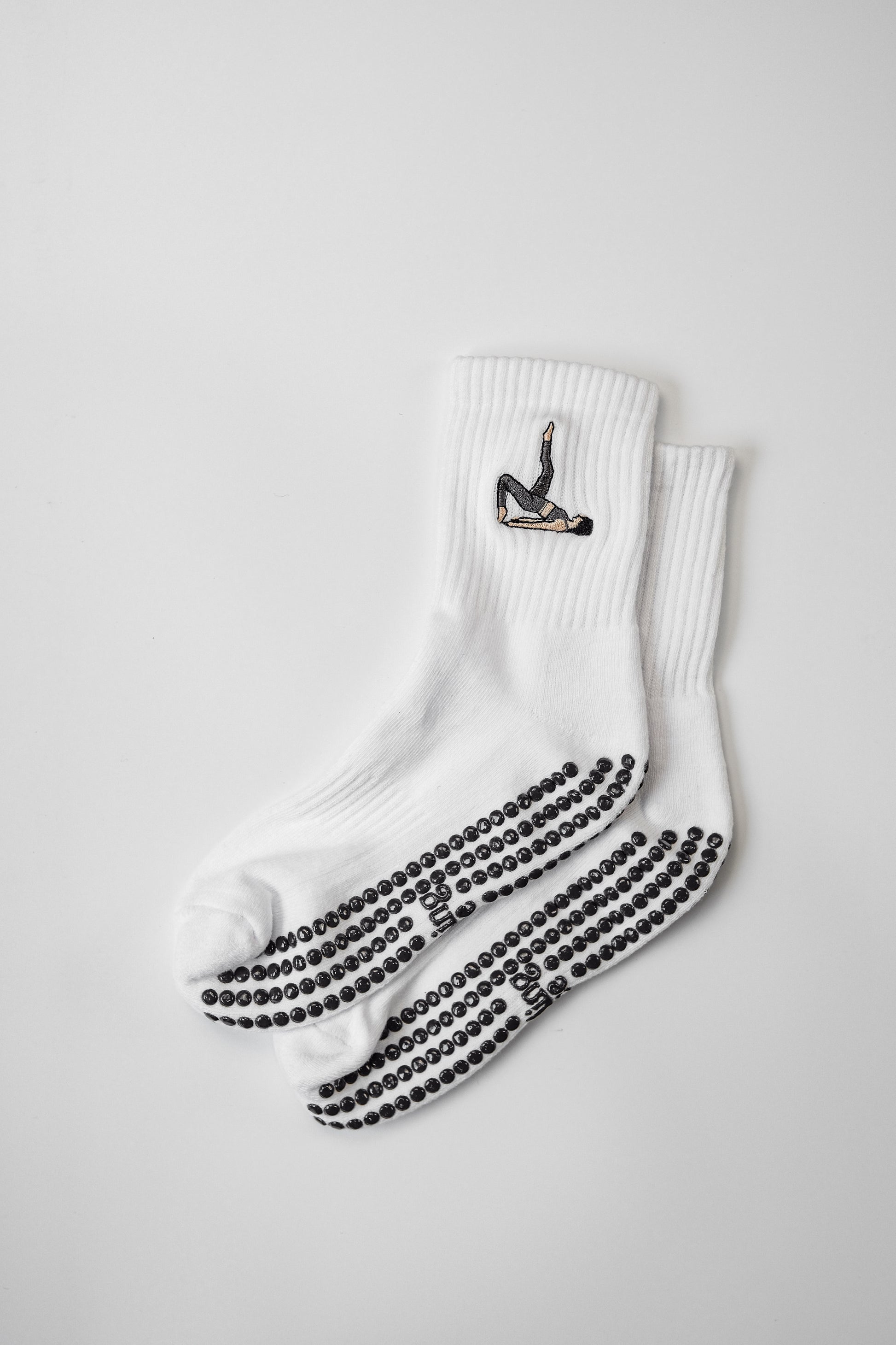 Mat Pilates Grip Socks in White