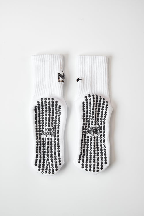 Mat Pilates Grip Socks in White