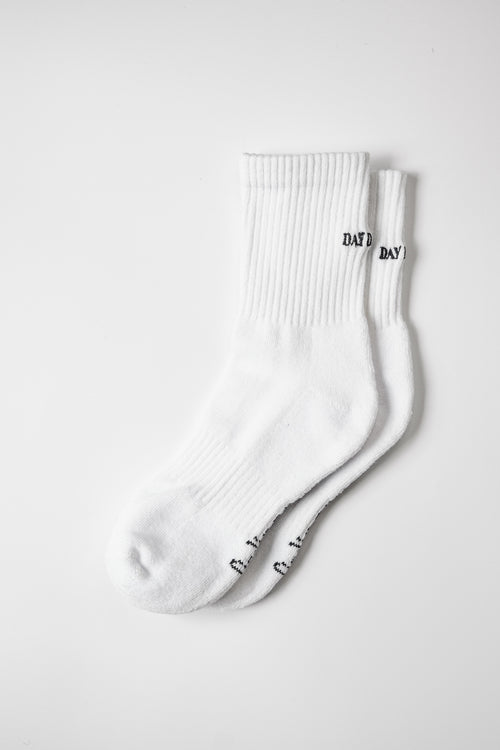 Day Dinker Court Socks in White