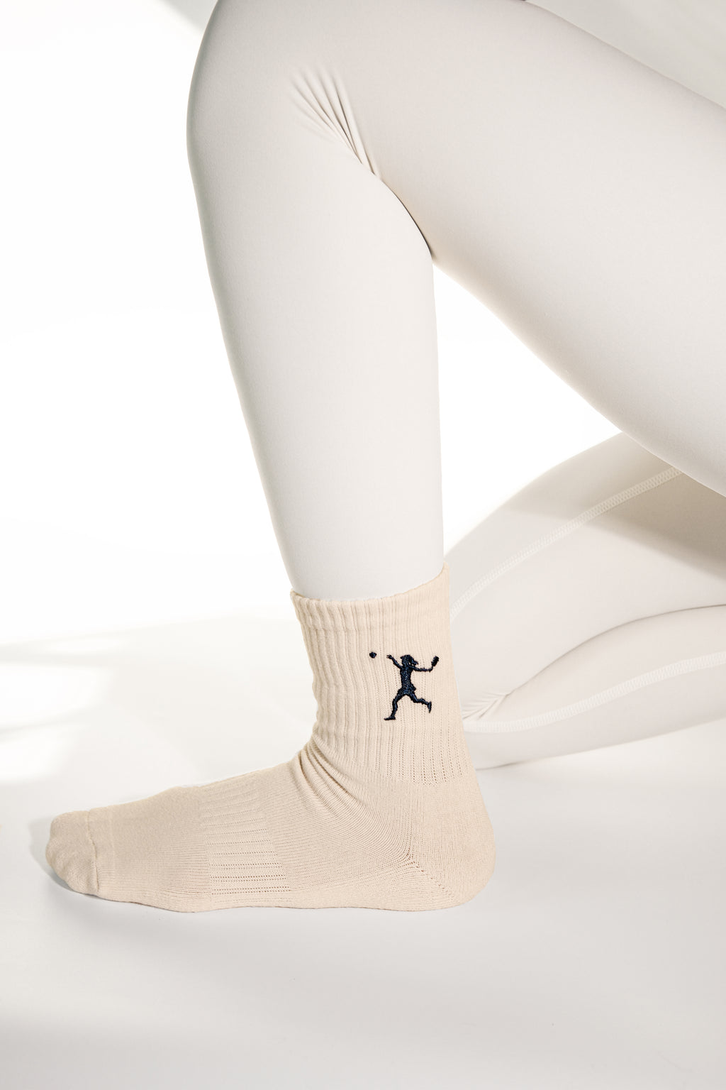 Pickleball Court Socks in Bone
